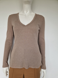 James Perse top met V-hals. Maat 1. Beige.
