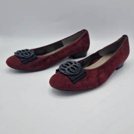 Luftpolster ballerina's. Maat 40, Wijnrood/suede.