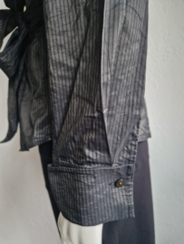 Luisa Cerano blouse met striklint. Maat 38, Antraciet.