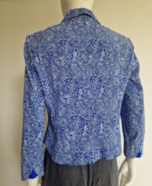 Riani blazer. Maat 40, Blauw/wit print.