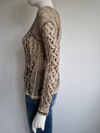 Jean Paul Gaultier top. Maat L. All over print/wol