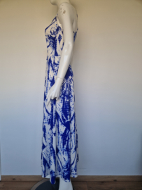 Essentiel Antwerp Viajar jurk. Blauw/wit. Maat M.