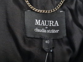 Maura by Claudia Sträter mantel. Maat 40, Zwart