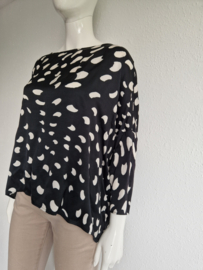 Manila Grace top. Maat 38/40, Zwart/off white