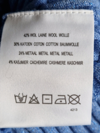 Caroline Biss ribtrui blauw 36 wol kasjmier