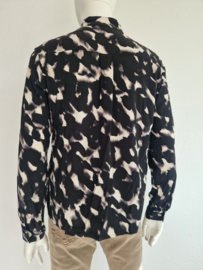 B. Copenhagen blouse. Maat 38, Zwart/crème/print.