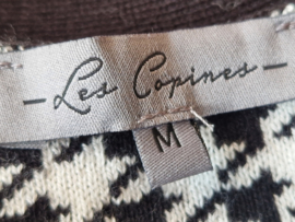 Les Copines vest. Maat M. Zwart/wit/pied de pouleprint.