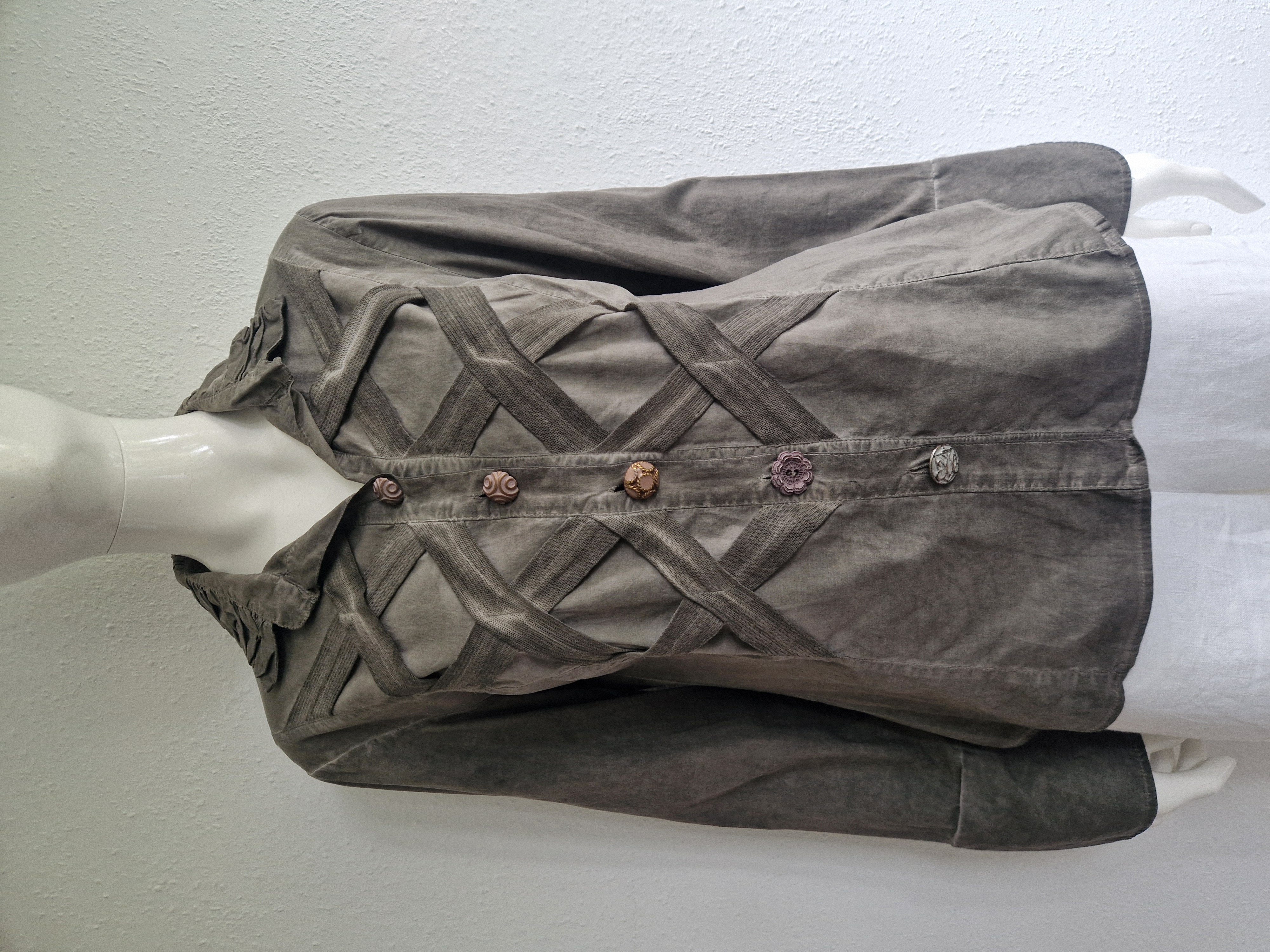Elisa Cavaletti blouse. Maat XL. Olijfgroen.