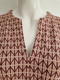 Summum top/tuniek. Maat M. Roze/print.