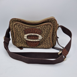 Guess crossbody tas. Bruin/textiel