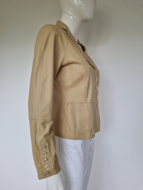 ML Collections blazer. Maat 36. Beige/leer.