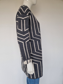 Claudia Sträter vest. Maat 38, Grijs/off white.