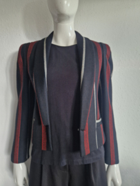 Zapa  vintage wollen blazer. Maat 36. Zwart/streep.