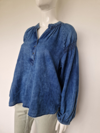 Blue Daze (Summum) blouse top. Maat 40. Blauw.