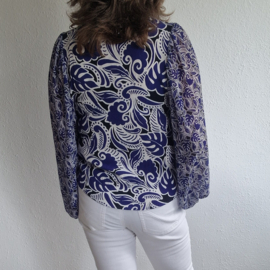 Studio Anneloes blouse. Maat M. Blauw/witte print.
