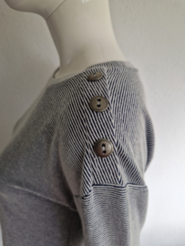 Christian Siriano shirt. Maat M. Blauw/wit/streep