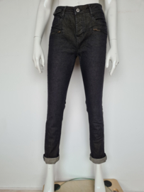 Blue Daze jeans. Mt. 40. Zwart/goudkleurig.