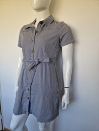 King Louie denim jurk. Maat 40, Blauw/wit/gestreept.