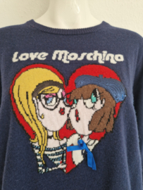 Love Moschino trui. Maat 40/42, Blauw/wol.