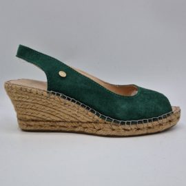 Fred de la Bretoniere peeptoes. Mt. 38. Groen/suede.