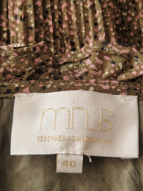 Minus Rikka V-neck dress. Maat 40, Groen/roze.