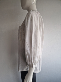 Humanoid blouse. Maat S. Wit/crème/streep.