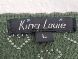 King Louie ajourgebreid vestje. Maat L. Groen.