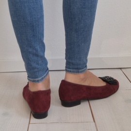 Luftpolster ballerina's. Maat 40, Wijnrood/suede.