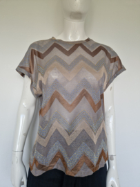 Summum zigzag top met lurex glans. Maat L