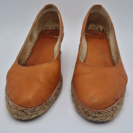 Fred de la Bretoniere espadrilles. Maat 40. Oranje/leer.