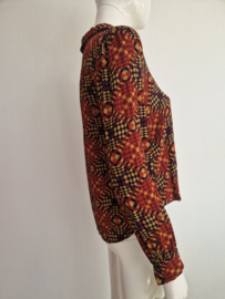 King Louie Maisie blouse Zesty. Maat 40, Roestbruin/ print.