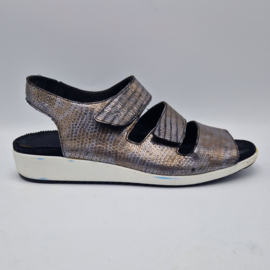 Durea sandalen. Maat 7, Metallic/leer.