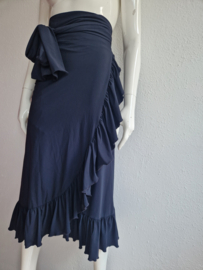 Studio Anneloes wikkelrok met roezels. Maat S. Blauw