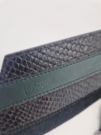 Just Cavalli tailleriem. 85 cm. Zwart/groen/leer.