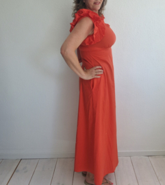 Via Fillungo maxi jurk. Maat L. Rood.