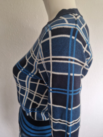 Vanilia cropped trui. Maat 36, Blauw/ruit.