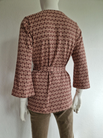 Summum top/tuniek. Maat M. Roze/print.