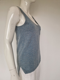 Humanoid luxe alpaca/merino top. Maat S. Blauw gemêleerd.