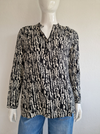 Yest tuniek/blouse Ann. Maat 44, Crème/zwart.