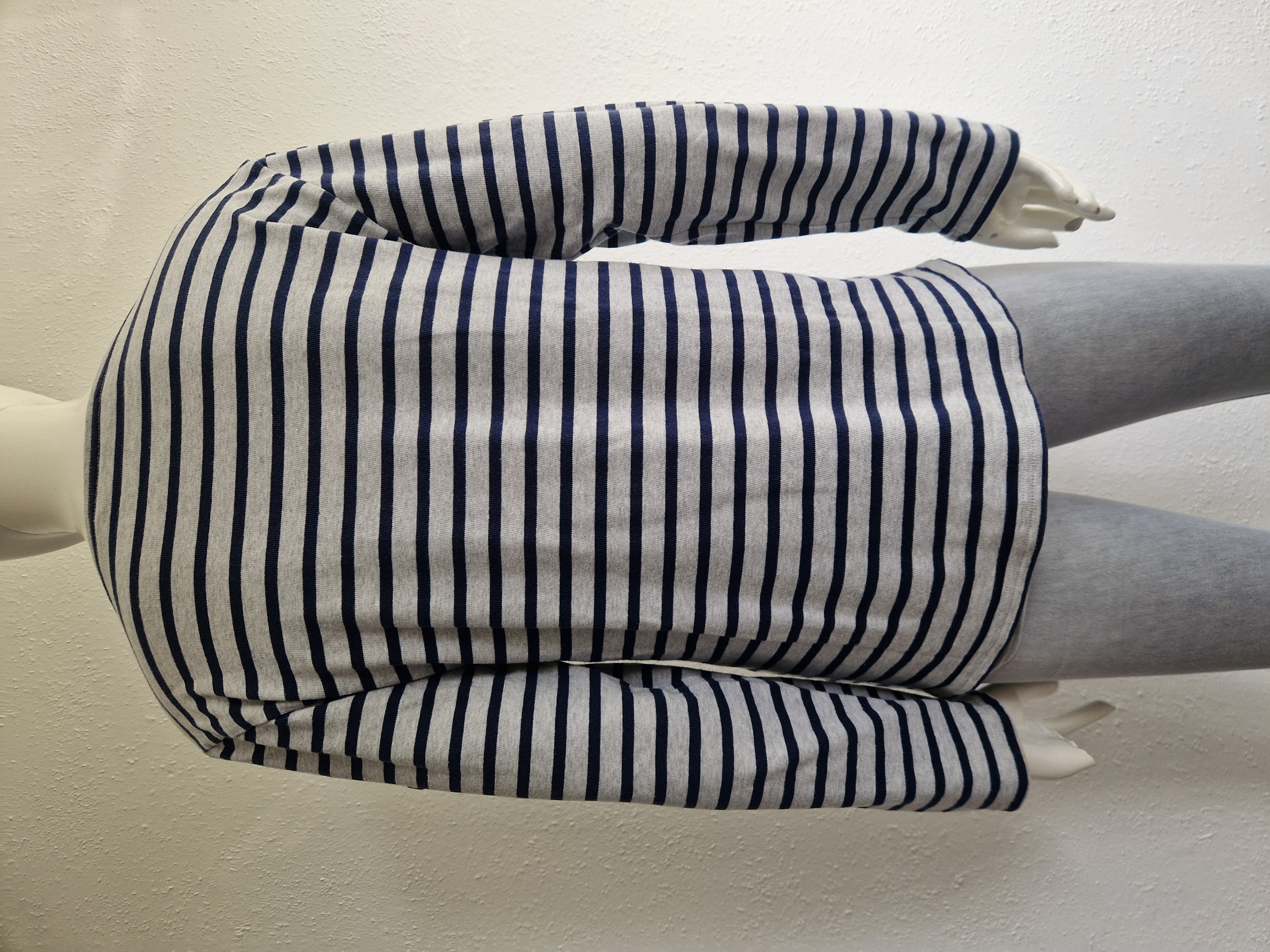 Saint James sweater. Maat M. Grijs/blauw gestreept.