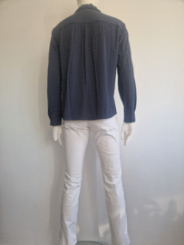 Marc O'Polo blouse. Maat 42, Donkerblauw/stippenprint.