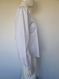 Closed blouse. Maat S. Wit/bio katoen