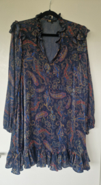 Maje Paris jurk | Maat 3 | Donkerblauw met paisleyprint |
