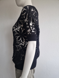 Twinset gehaakte top. Maat S/M. Zwart