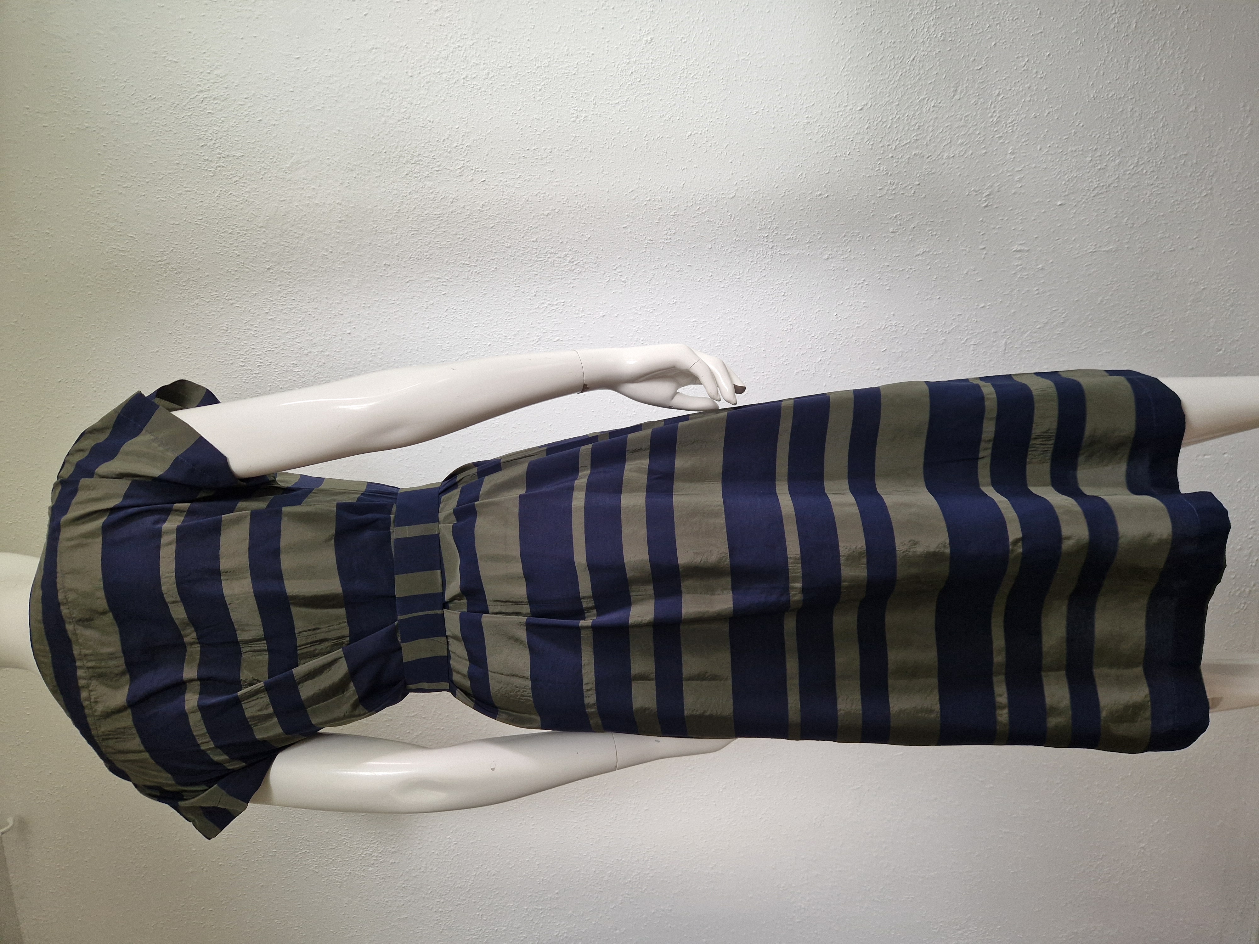 Zenggi maxi dress. Maat 2, Groen/blauw/gestreept.