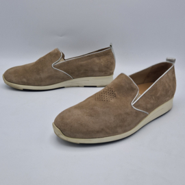 Durea loafers. Maat 7,5/ Wijdte H. Taupe/zilver..