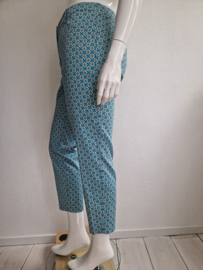 Heine cropped pantalon. Maat 46.Blauw/oranje/print.