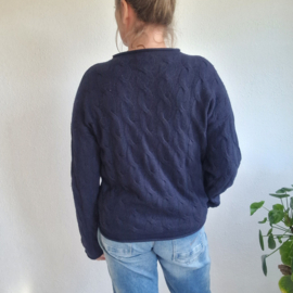 Benetton kabeltrui | Maat 40/42 | Donkerblauw |