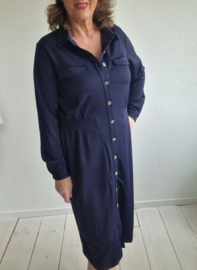 Ivy Beau doorknoopjurk. Maat 44, Blauw.