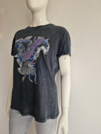 Alix T-shirt. Maat S. Grijs/print.